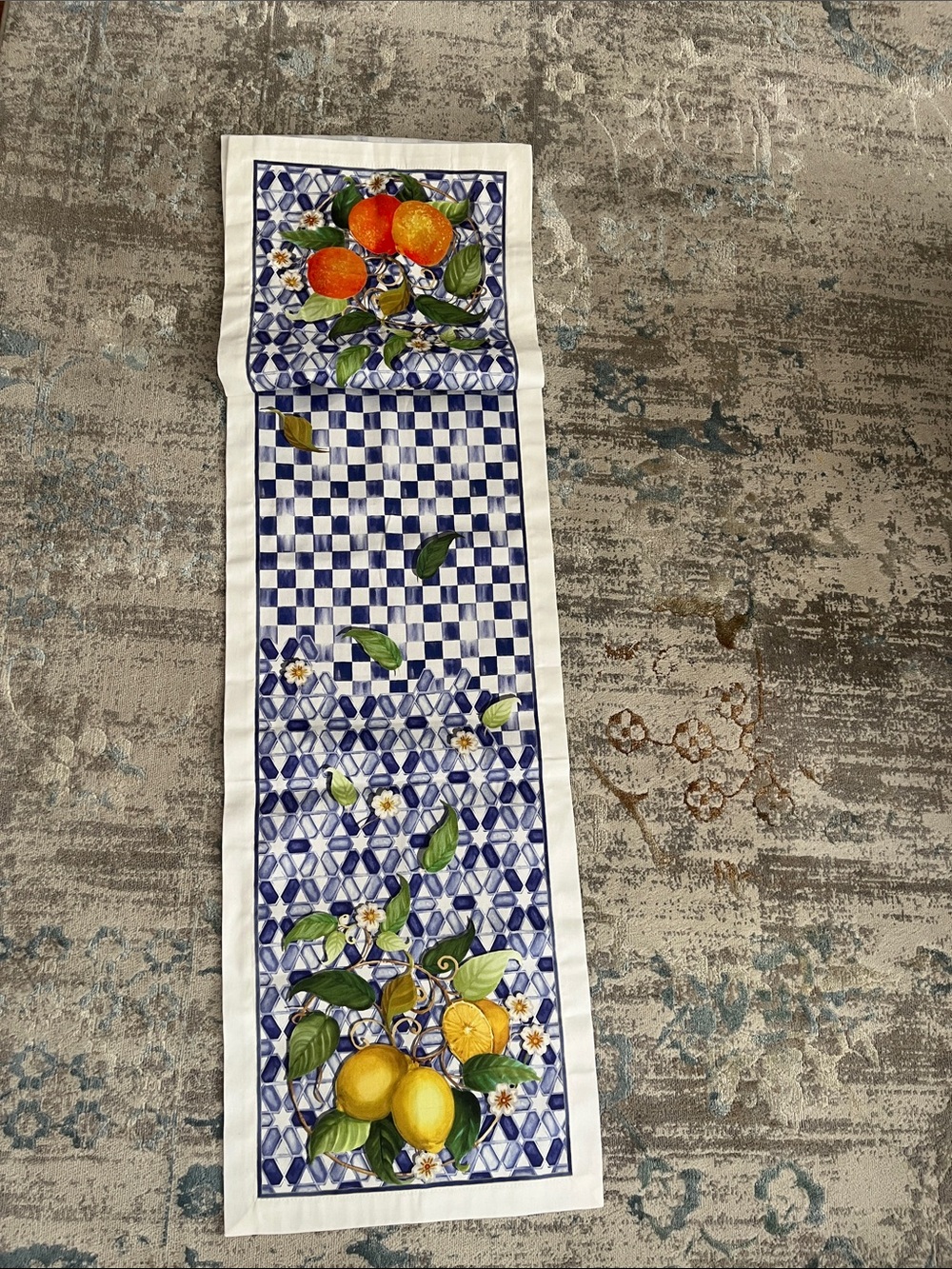 Mackenzie-Childs Table Runner Sun Kissed Cotton Made in Italy 14" x 72"